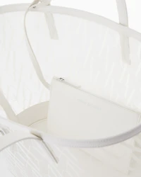 Transparent shopper bag with allover logo
