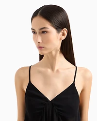 Viscose crepe top with tie