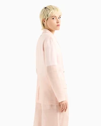 Double-breasted jacket cotton ramie