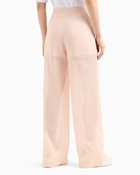 Cotton ramie pleated trousers