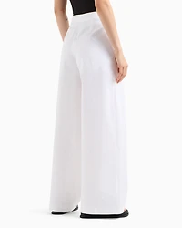 Wide leg trousers linen blend