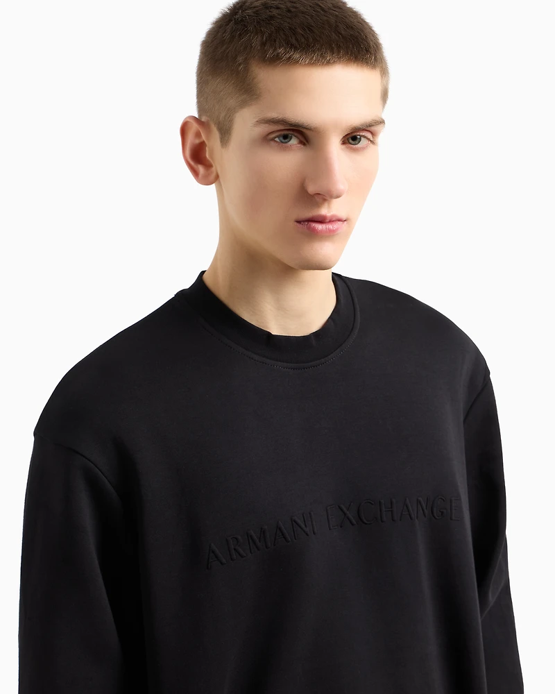Crewneck cotton blend sweatshirt