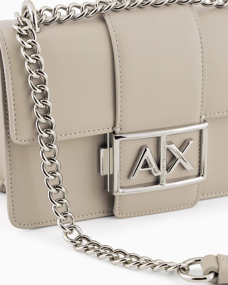 Shoulder bag with metal logo