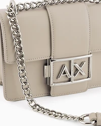 Shoulder bag with metal logo