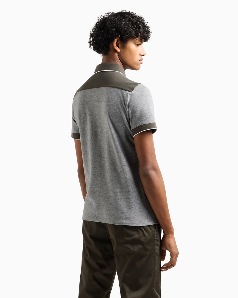Cotton polo with contrasting details