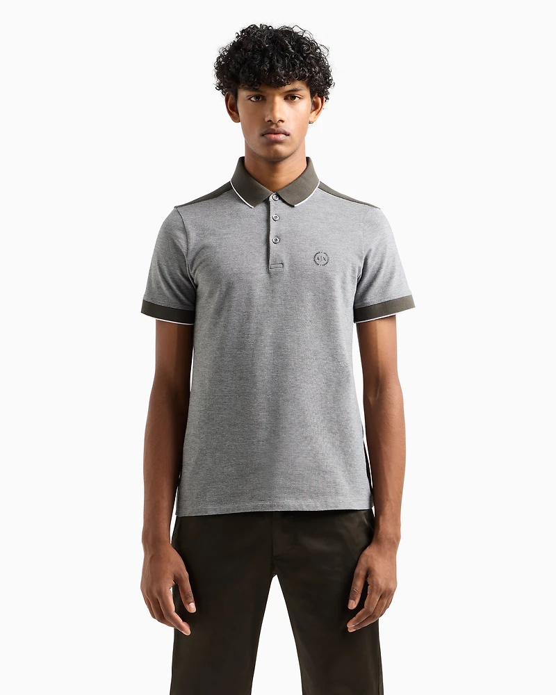 Cotton polo with contrasting details