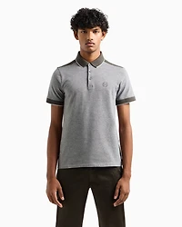 Cotton polo with contrasting details