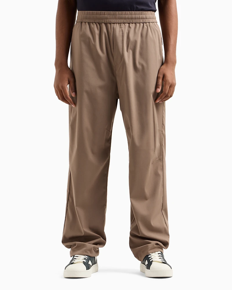Oversized trousers poly fabric