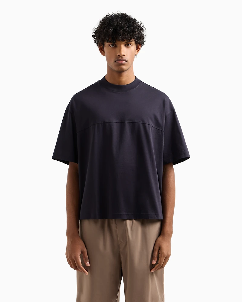 Mercerized cotton short-sleeved sweatshirt