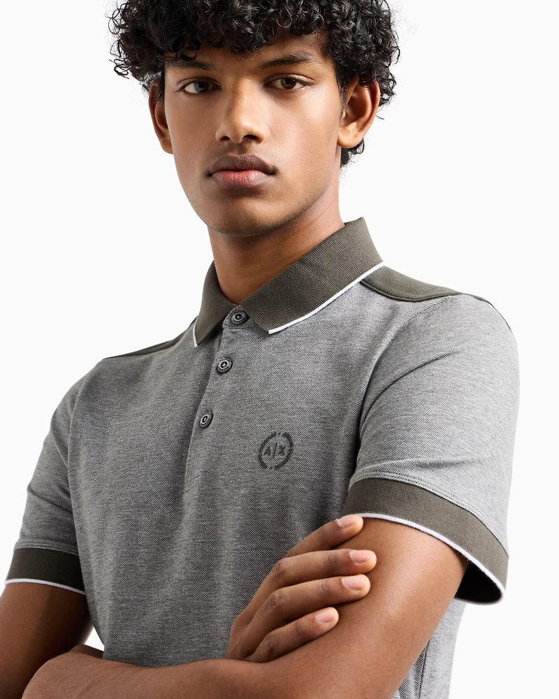 Cotton polo with contrasting details