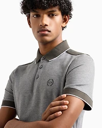 Cotton polo with contrasting details