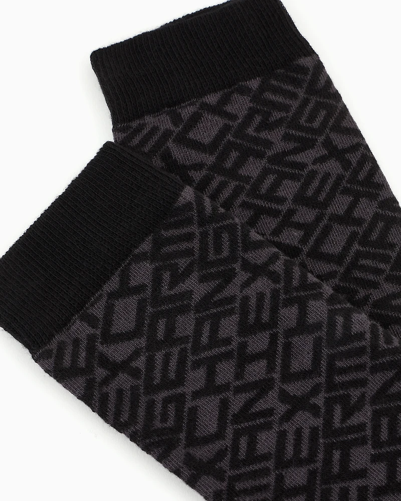 Cotton blend socks with logo