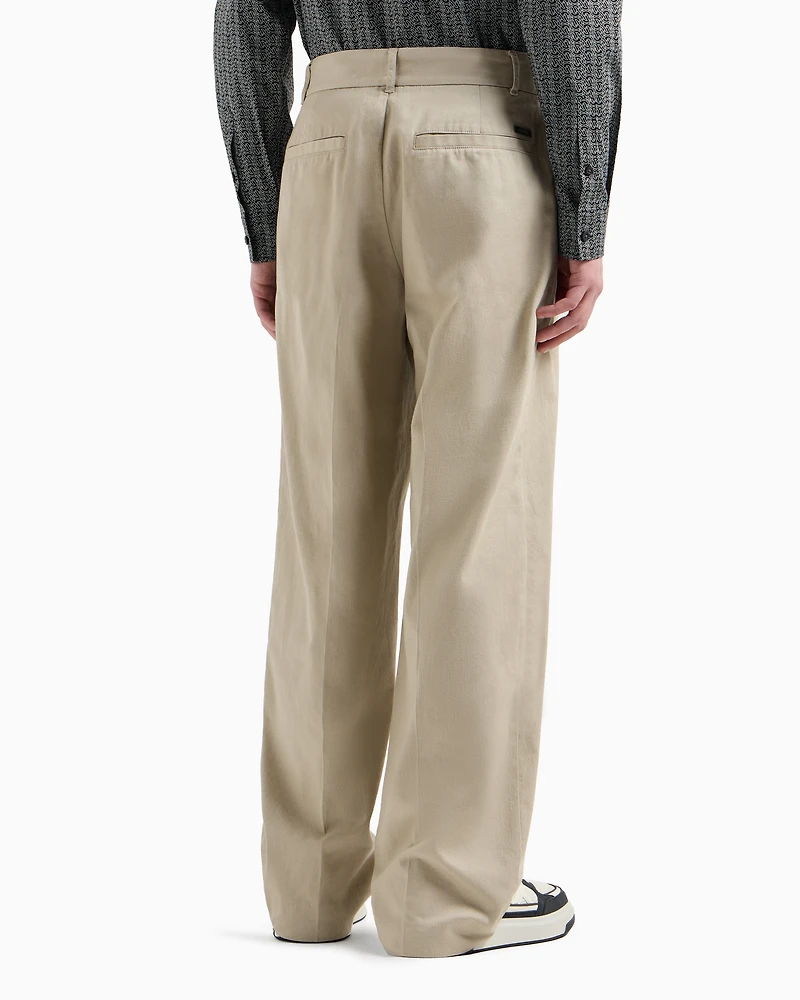Oversized cotton twill trousers