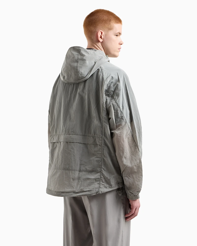 Nylon hooded blouson