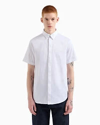 Slim fit short sleeve shirt stretch satin