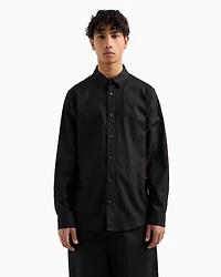Regular fit cotton jacquard shirt