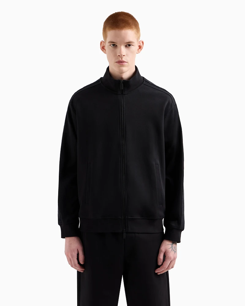 Full zip sweatshirt with logo bands