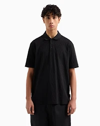 Regular fit polo shirt with tone-on-tone allover logo