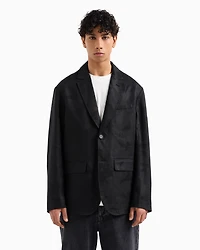 Single-breasted camouflage lyocell jacket