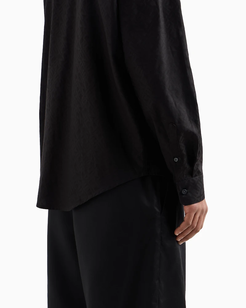 Regular fit cotton jacquard shirt
