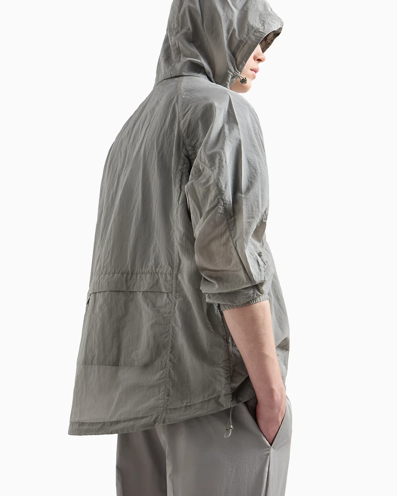 Nylon hooded blouson