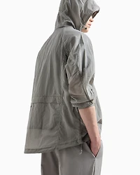 Nylon hooded blouson