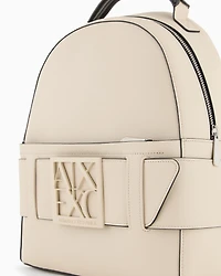 Rounded backpack with logo