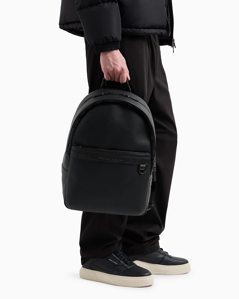 Backpack with external pocket with small hook
