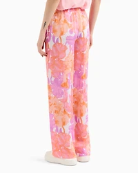Oversized trousers floral fabric