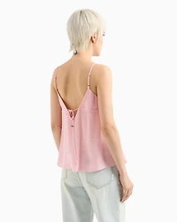 Viscose crepe top with tie