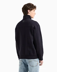 Full zip sweatshirt bonded cotton blend