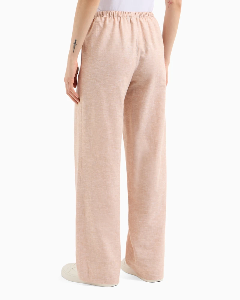 Oversized cotton and linen trousers
