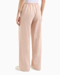 Oversized cotton and linen trousers