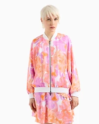 Bomber jacket floral fabric