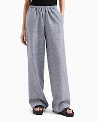 Oversized cotton and linen trousers