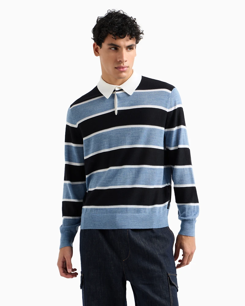 Striped knit polo
