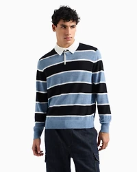 Striped knit polo