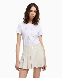 Mini skirt fabric with allover logo