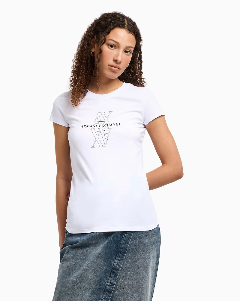 Slim fit T-shirt with embroidered logo