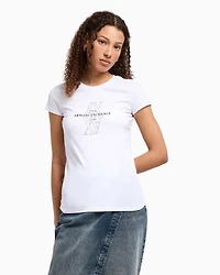 Slim fit T-shirt with embroidered logo