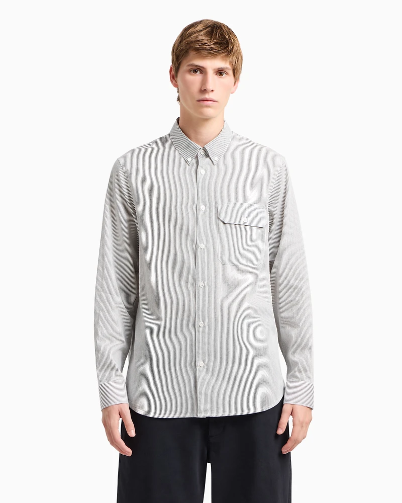 Regular fit button down striped shirt