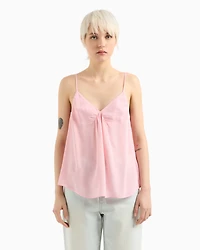 Viscose crepe top with tie
