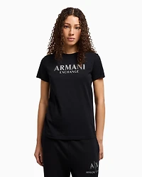 Regular fit T-shirt with metal logo