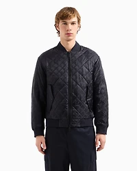 Quilted jacket with tone-on-tone logo