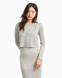 Short cardigan lurex yarn