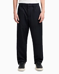 Rayon wide leg trousers with stitching details