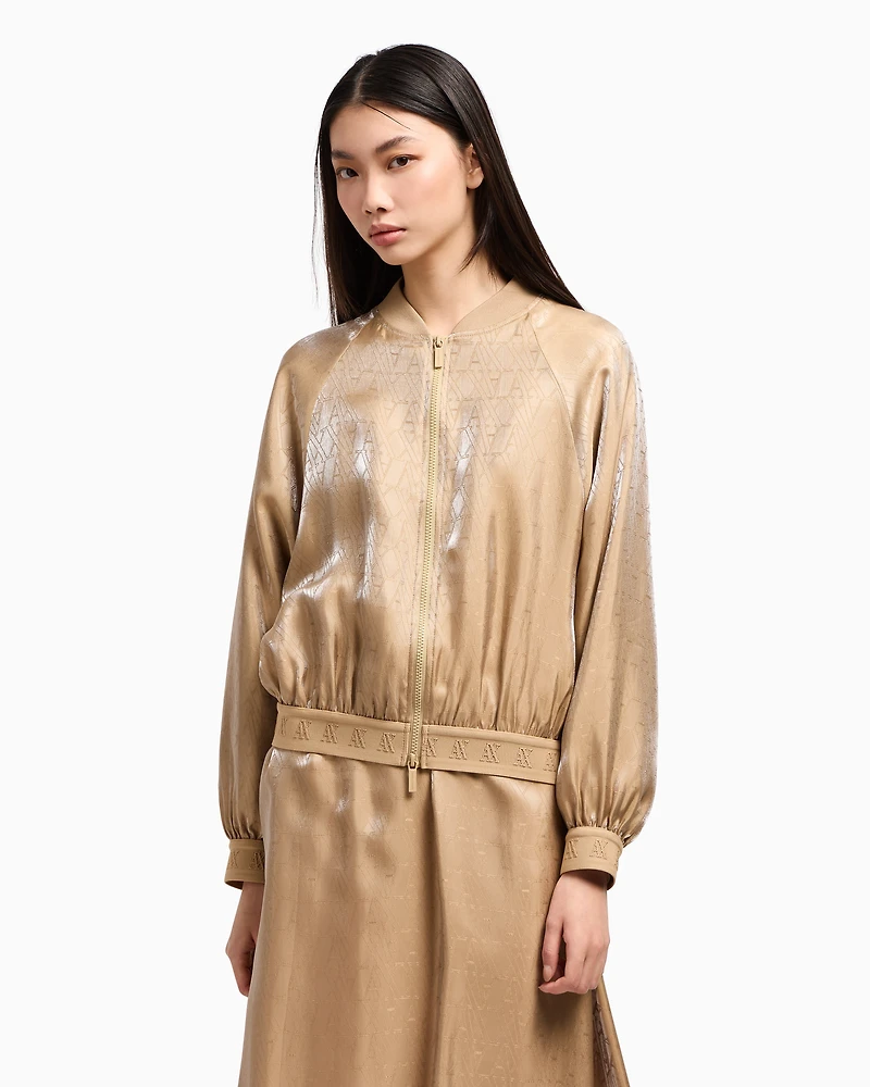 Viscose bomber with allover logo