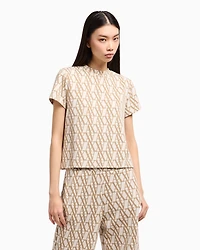 Jacquard T-shirt with allover logo