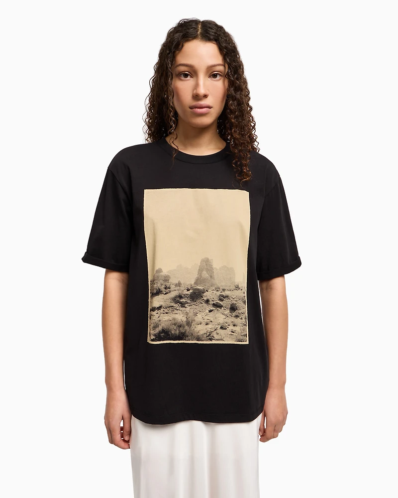 Relaxed fit T-shirt with maxi print