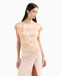 Patterned satin top